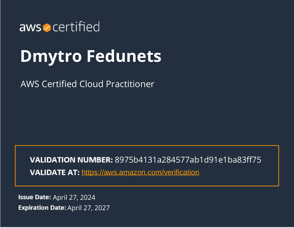 AWS certificate